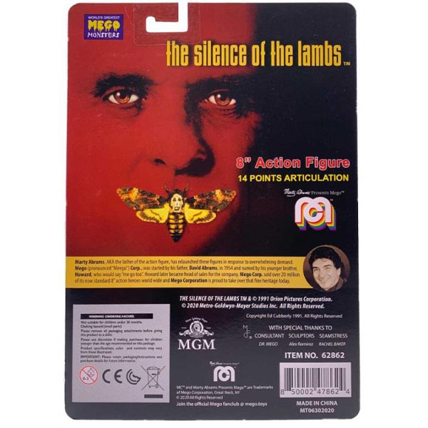 Mego Silence of the Lambs Hannibal Lecter in Blue Jumpsuit 8 Inch Action Figure